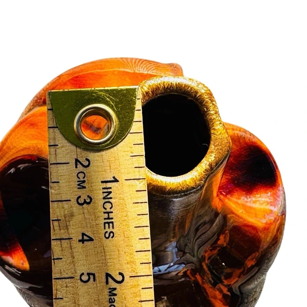Large Sculptural Pottery Vase Brown Drip Glaze Swirl Abstract Art MCM Style 14